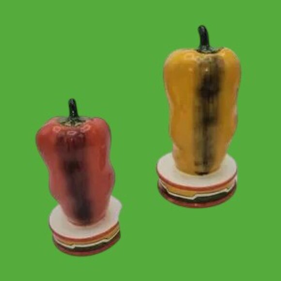 Hot Pepper Salt & Pepper Shakers Mexican Decor Colorful - Picture 3 of 5